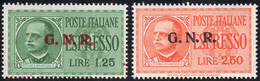 1943 - Soprastampati G.N.R. Di Verona (19/20), Gomma Integra, Perfetti. Sassone, Cert. Ferrario.... - Sonstige & Ohne Zuordnung