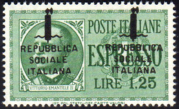 1944 - 1,25 Lire Espresso Con Soprastampa Dei Francobolli Di Propaganda Di Guerra (21B), Gomma Integ... - Other & Unclassified