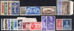 1949 - Annata Completa, 22 Valori (594/615), Gomma Integra, Perfetti. Ottima Qualità.... - Sonstige & Ohne Zuordnung