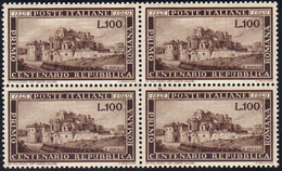 1949 - 100 Lire Romana (600), Ottima Centratura, Blocco Di Quattro, Gomma Integra, Perfetto.... - Sonstige & Ohne Zuordnung