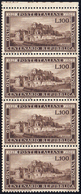 1949 - 100 Lire Romana (600), Ottima Centratura, Striscia Di Quattro, Gomma Integra, Perfetta. Ferra... - Other & Unclassified