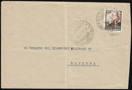 1951 - 20 Lire Perugino (668), Perfetto, Isolato Su Busta Da Ravenna 25/7/1951 Per Città. Raro Uso I... - Sonstige & Ohne Zuordnung