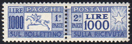 1954 - 1.000 Lire Cavallino, Filigrana Ruota (81), Gomma Integra, Perfetto. Cert. Ferrario.... - Pacchi Postali