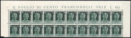 1945 - 60 Cent., Blocco Di 20 Esemplari Con La Soprastampa Spostata A Destra ".A.M.G" Ripetuto Sul B... - Other & Unclassified