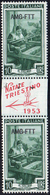 1953 - 10 Lire Lavoro Soprastampato Natale Triestino, Coppia Verticale Con Interspazio Di Gruppo, Se... - Sonstige & Ohne Zuordnung