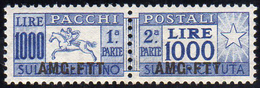 PACCHI POSTALI 1954 - 1.000 Lire Cavallino Soprastampato (26), Ottima Centratura, Gomma Integra, Per... - Sonstige & Ohne Zuordnung