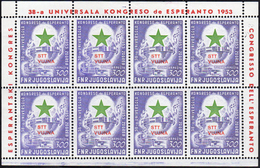 FOGLIETTI 1953 - 300 D. Esperanto, Foglietto Con Diciture Marginali (4), Gomma Integra, Perfetto. Ra... - Other & Unclassified