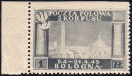 1946 - 1 Z. Vittorie Polacche, Carta Grigiastra (3), Non Dentellato In Alto, Gomma Integra, Perfetto... - 1946-47 Corpo Polacco Periode