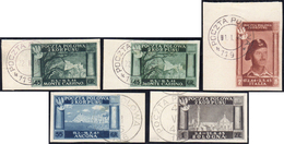 1946 - Vittorie Polacche, Carta Bianca Spessa, Cinque Valori Non Dentellati (5B,5Ba,6Bb,7Bb,8B), Bor... - 1946-47 Corpo Polacco Periode