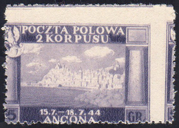 1946 - 55 G. Violetto Vittorie Polacche, Colore Diverso, Dentellatura Fortemente Spostata In Alto E ... - 1946-47 Zeitraum Corpo Polacco