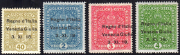 VENEZIA GIULIA 1918 - 40 H., 3 K. E 4 K. Soprastampati, Il 2 K. Con Varietà "senza Punto Dopo 18" (1... - Other & Unclassified
