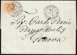 TUNISI 1879 - 20 Cent. Soprastampato (11), Perfetto, Su Sovracoperta Di Lettera Da Tunisi 22/10/1879... - General Issues