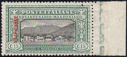 1924 - 15 Cent. Manzoni, Saggio Con Soprastampa Verticale Dall'alto In Basso (P7), Gomma Originale I... - Cirenaica