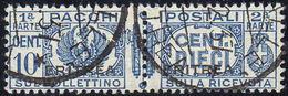 PACCHI POSTALI 1927 - 10  Cent. Fasci Al Centro Soprastampato (22), Usato, Perfetto. Cert. Raybaudi.... - Eritrea