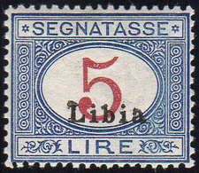 SEGNATASSE 1915 - 5 Lire Soprastampato (10), Ottima Centratura, Gomma Integra, Perfetto. Bello! G.Bo... - Libyen