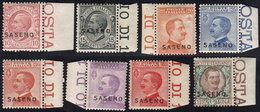 1923 - Soprastampati (1/8), Bordo Di Foglio, Gomma Integra, Perfetti. Molto Freschi.... - Saseno