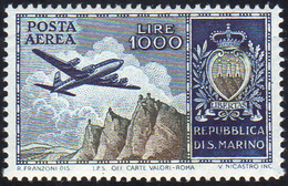 1954 - 1.000 Lire Aereo (112), Gomma Integra, Perfetto. Ferrario.... - Posta Aerea