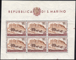 1951 - 300 Lire UPU, Foglietto (10), Gomma Integra, Perfetto. Molto Fresco.... - Blokken & Velletjes