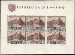 1951 - 500 Lire Veduta, Foglietto (12), Gomma Integra, Perfetto. Cert. Ferrario.... - Blocks & Sheetlets