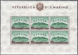 1961 - 500 Lire Europa, Foglietto (23), Gomma Integra, Perfetto. Bello.... - Blokken & Velletjes
