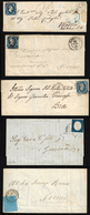 SARDEGNA 1852/1855 - Cinque Lettere Affrancate Con 20 Cent. Delle Prime Tre Emissioni. Notata Una Pe... - Altri & Non Classificati