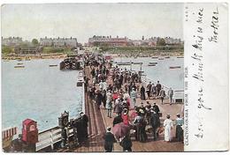 Early Colour Postcard, Clacton-on-sea From The Pier, Animated Seaside Scene. People, Buildings, 1903. - Clacton On Sea