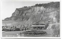 Real Photo Postcard, Appley Beach, Shanklin, Isle Of White, Cafe, Seaside Beach Scene. - Ventnor