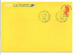 ENTIER LETTRE 2484A-CL OBLITERE ISERE 1985 - Standard Covers & Stamped On Demand (before 1995)
