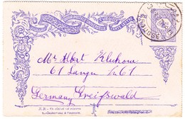 1903 Ganzsachenkarte Aus Brousse Nach Greifswald Deutschland - Cartas & Documentos