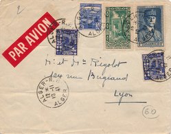 & LETTRE ALGERIE PAR AVION ALGER LYON 1941 & - Storia Postale