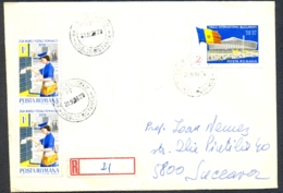 78816- BUCHAREST INTERNATIONAL FAIR, STAMP'S DAY STAMPS ON REGISTERED COVER, 1984, ROMANIA - Storia Postale
