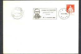 78821- SIMION BARNUTIU, IASI UNIVERSITY SPECIAL POSTMARK ON COVER, FOLKLORE ART STAMP, 1984, ROMANIA - Covers & Documents