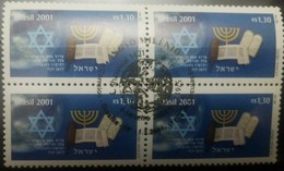 O) 2001 BRAZIL, ADVENT OF NEW MILLENNIUM- STAR OF DAVID - MENORAH - TORAH - TABLETS. WITH FDC CANCELLATION, MNH - Unused Stamps