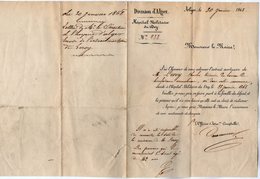 VP14.913 - MILITARIA - 1868 - Lettre De Mr Le Directeur De L'Hospice D'ALGER Envoi De L'Extrait Mortuaire De Mr LEROY - Documenti