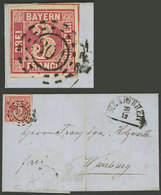 GERMANY: BAYERN: 26/DE/1862 Marktbreit - Würzburg, Folded Cover Franked By Sc.10 ALONE, Fine Quality! - Vorphilatelie