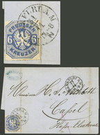 GERMANY: PREUSSEN: Folder Cover From Bruxelles To Capel, Franked By Sc.26 With Frankfurt Postmark, Very Nice! - Préphilatélie