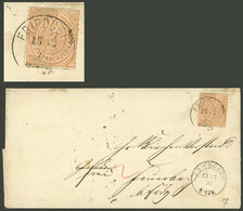 GERMANY: NORTH GERMAN CONFEDERATION: 13/DE/1870 Friedberg - ?, Folded Cover Franked By Sc.8 Alone, Very Nice! - Préphilatélie