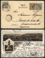 GERMANY: Beautiful PC With View Of Aalen, Sent From WASSERFINDEN To Rosario (Argentina) On 7/NO/1894, VF Quality, Rare! - Préphilatélie