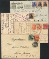 GERMANY: 2 Covers And 2 Postcards Sent To Argentina In 1920 And 1921, Some Very Nice Postages, VF General Quality! - Vorphilatelie