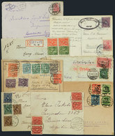 GERMANY: 8 Covers Sent To Argentina In 1922 And 1923 With Interesting INFLA Postages, One With Interesting Control Label - Prefilatelia