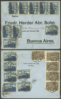 GERMANY: INFLA POSTAGE: Cover Sent From Elberfeld To Buenos Aires On 24/AU/1923 With Spectacular Franking Of 90,000Mk.,  - Préphilatélie