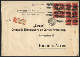 GERMANY: Registered Cover Sent From Hamburg To Buenos Aires On 23/SE/1923 With INFLA Postage Of 2,500,000 Mk., Very Inte - Prephilately