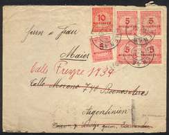 GERMANY: INFLA Cover Sent Fom München To Buenos Aires On 29/OC/1923 Franked With 35,000,000 Mk., VF Quality! - Préphilatélie