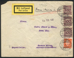 GERMANY: Airmail Cover Sent From Landsberg To Buenos Aires On 12/FE/1930 By AIR FRANCE, Franked With 3.15Mk., With Trans - Préphilatélie