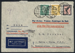 GERMANY: Airmail Cover Sent From Köln To Bella Vista On 24/MAR/1933 Franked With 1.85Mk., VF Quality! - Préphilatélie