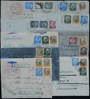 GERMANY: 9 Airmail Covers Sent To Argentina Between 1935 And 1941, Most With Interesting Censor Marks And Of Fine Qualit - [Voorlopers