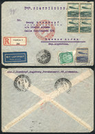 GERMANY: Registered Airmail Cover Sent From Augsburg To Buenos Aires On 2/MAY/1936 Franked With 3.55Mk., VF Quality! - Préphilatélie