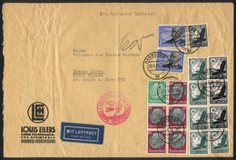 GERMANY: Airmail Cover Sent From Hannover To Buenos Aires On 20/AP/1938 With High Postage Of 15.55Mk., Very Nice And Int - Prefilatelia