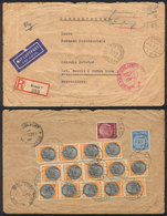 GERMANY: Registered Airmail Cover Sent From Kassel To Bovril (Entre Ríos) On 1/JUN/1938 Franked On Back With 14.35Mk., V - Prephilately