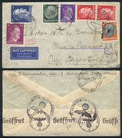 GERMANY: Airmail Cover Sent From Kiel-Gaarden To Buenos Aires On 28/SE/1941 Franked With 2.01Mk., And Nazi Censor Label, - Préphilatélie